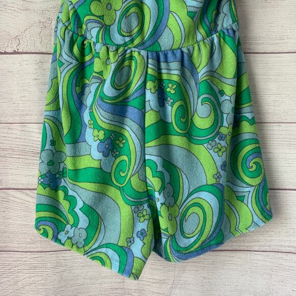 Wild Fable Terry Cloth Romper Floral Short Outfit Bow Front Keyhole Halter Tie S - Picture 3 of 15